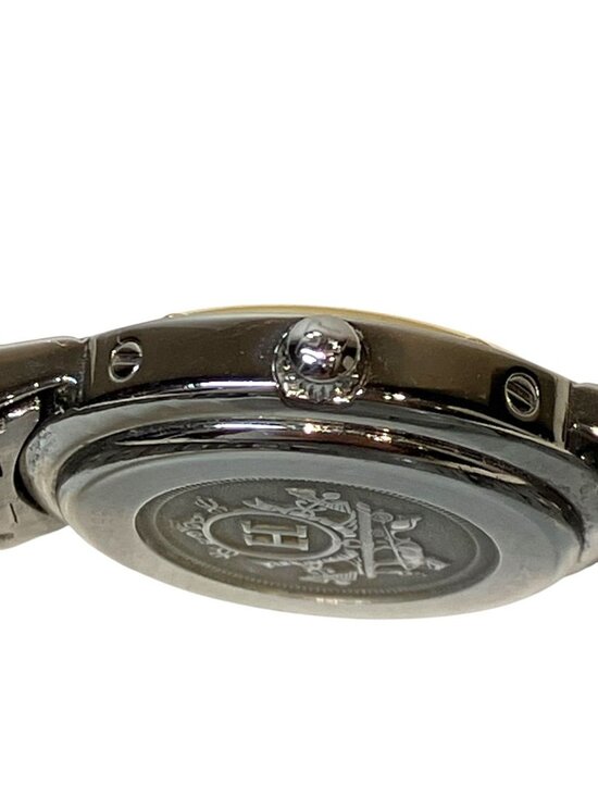 Hermes Clipper Watch SS Quartz White Dial